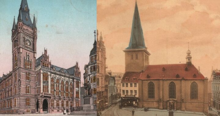Rathaus und Marktkirche Essen 1905